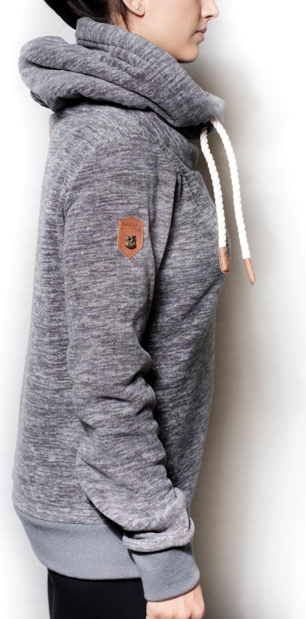 Naketano glitzermuschi clearance grey melange hoodie